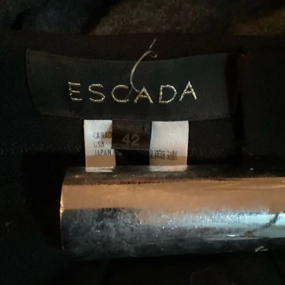 Escada High Rise Crepe Wool Flare Leg Pants - Picture 10 of 11